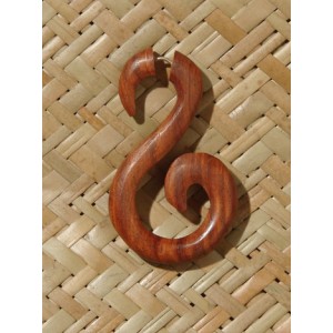 Paire de boucles d'oreilles en bois double spirales faux ecarteur