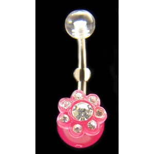 Piercing de nombril Etoile étincellante rose
