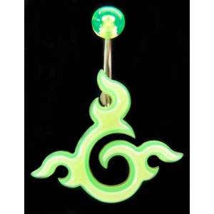 Piercing de nombril Tribal vert