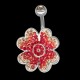 Piercing de nombril en titane Crystal Evolution Trèfle bicolor