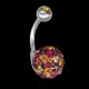 Piercing nombril titane Crystal Evolution Sphere multicolore