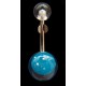 Piercing de nombril Boule turquoise paillettes