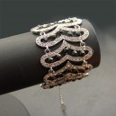Bracelet fashion coeurs en strass couleur cristal et strass noir