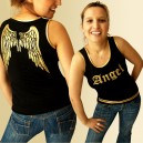 D&eacute;bardeur sexy noir Angel et ailes d'ange dor&eacute;s