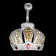 Piercing de nombril Crystal Evolution Couronne or et rouge