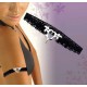 Bracelet tour de bras sexy en dentelles noir bijou motif coeur tribal strass bleu