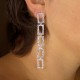 Boucles d'oreilles fashion pendantes rectangles en strass