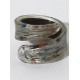 Bague spirale en verre avec inclusion d'une feuille d'argent