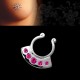 Faux piercing de téton bijou strass rose