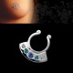 Faux piercing de téton bijou strass bleu