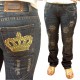 Jeans couronne et strass