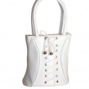Sac &agrave; main Corset, PETIT MODELE blanc