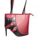 Sac bottine noir et bordeaux