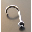 Piercing nez motif Ying Yang, tige acier courbe