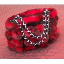 Sac &agrave; main pompons rouge