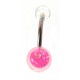 Piercing de nombril Boule rose paillettes