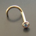 Piercing nez Zircon AB, tige acier courbe