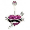 Piercing de nombril en titane Crystal Evolution ForEver fuschia