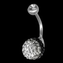 Piercing de nombril Crystal Evolution Galaxy noir et blanc