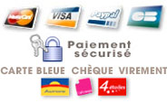 Paiement s�curis� par Carte Bleue, Mastercard et Visa